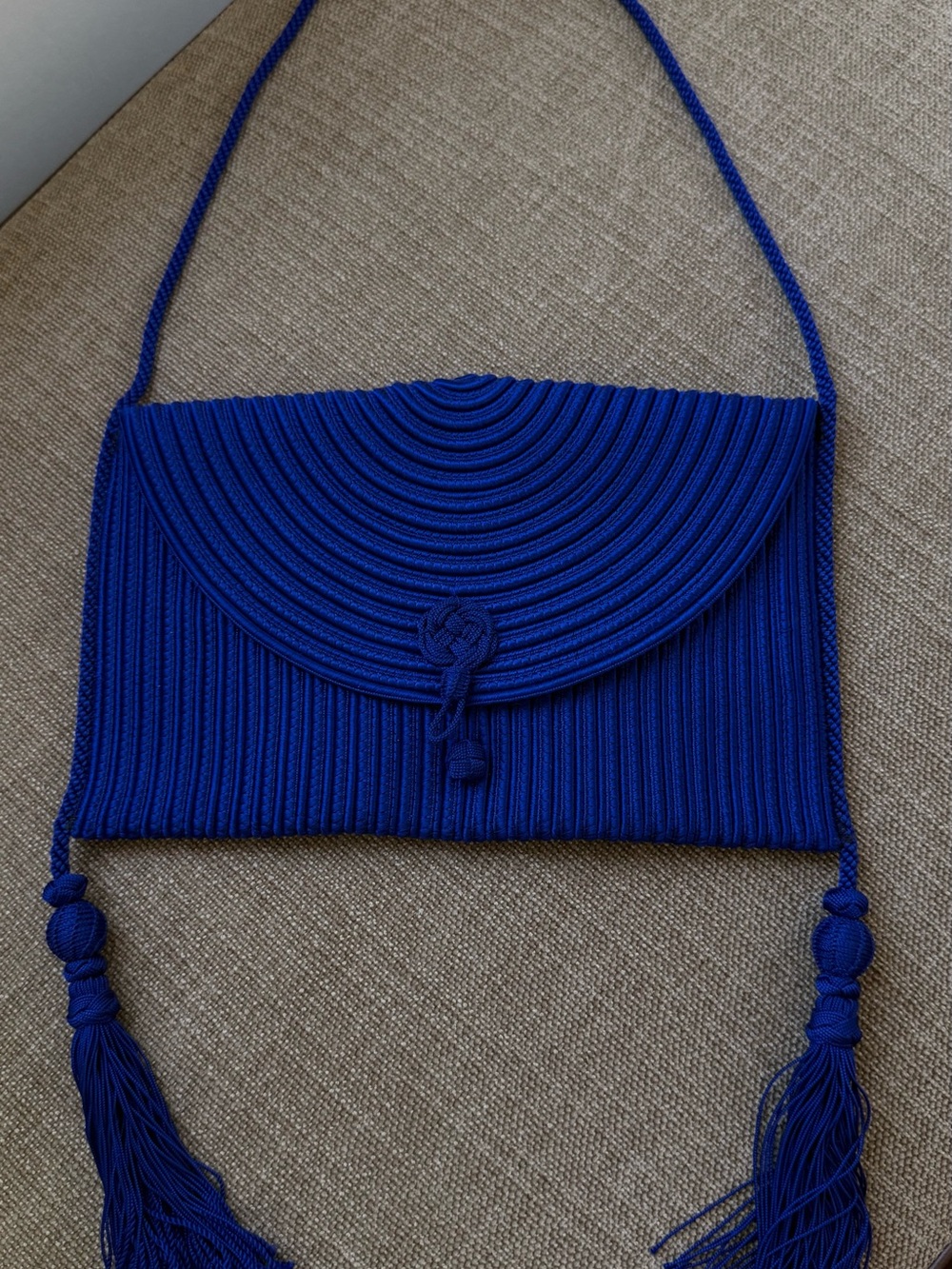 Jardin Majorelle Boutique “Yves Saint Laurent Blue” Rope Tassel Shoulder Bag